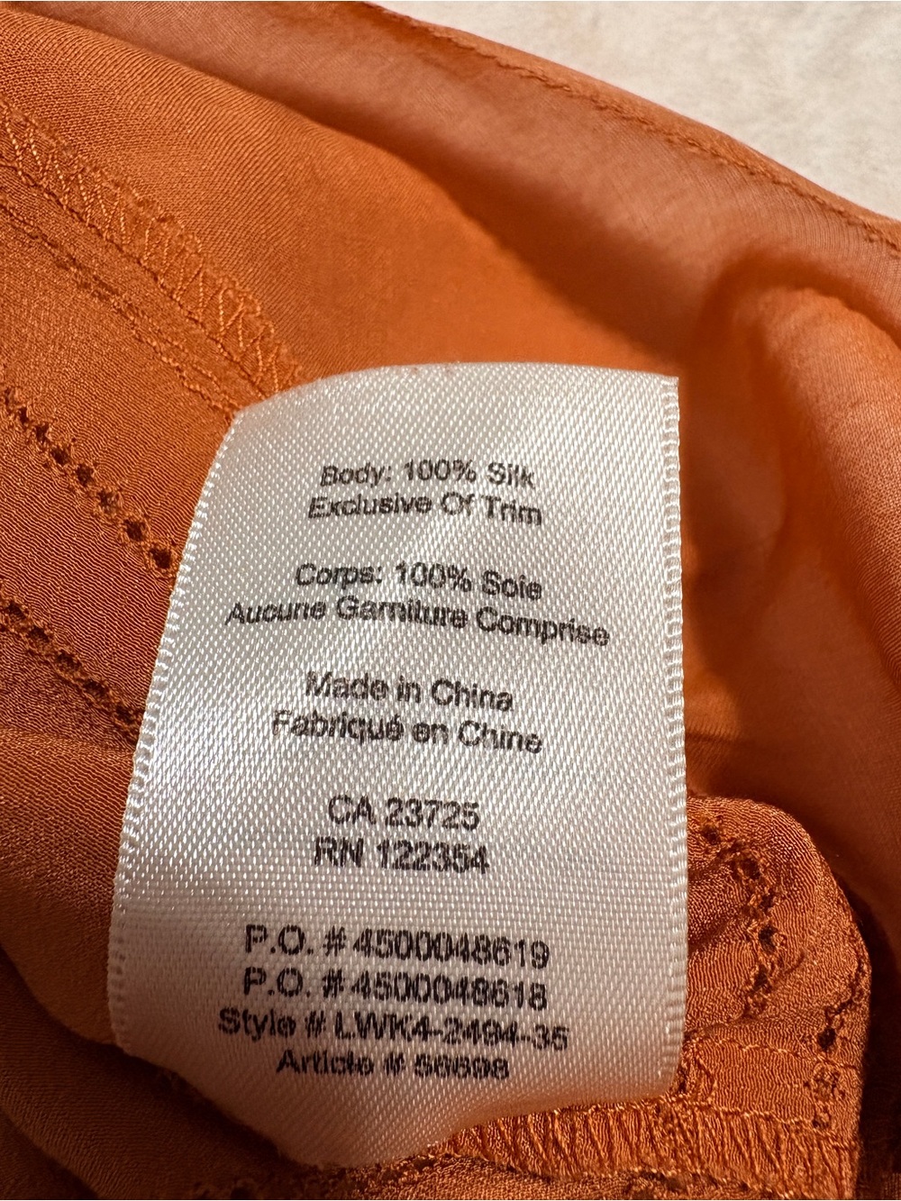 Aritzia Wilfred Everly 100% Silk Camisole Top Burnt Orange - Picture 7 of 11